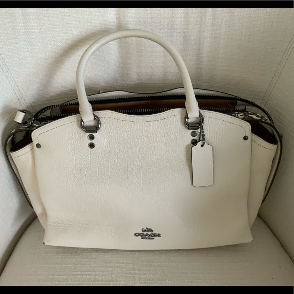 Coach Drew Satchel w/Snakeskin zipper